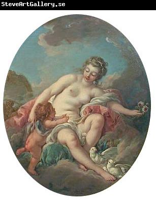 Francois Boucher Venus Restraining Cupid